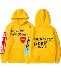 Lucky Me I See Ghosts Yellow Hoodie